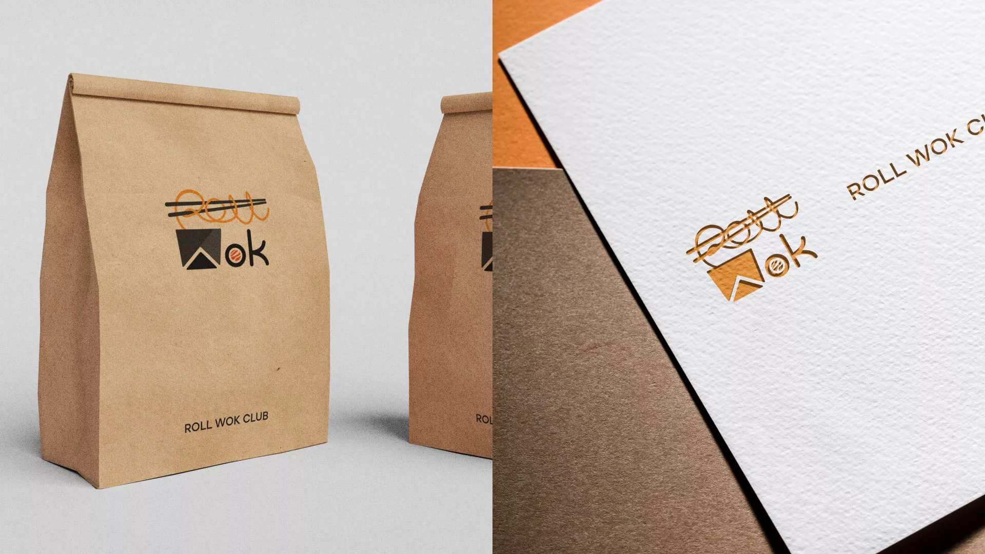 Разработка логотипа суши-бара «Roll Wok Club» в Кировске